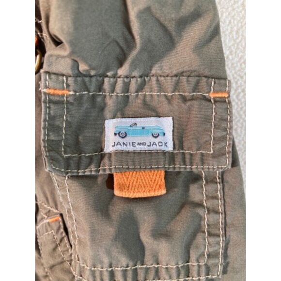 Janie and Jack Jacket‎ Boy's 6-12 month Khaki Hooded Windbreaker - Picture 7 of 9
